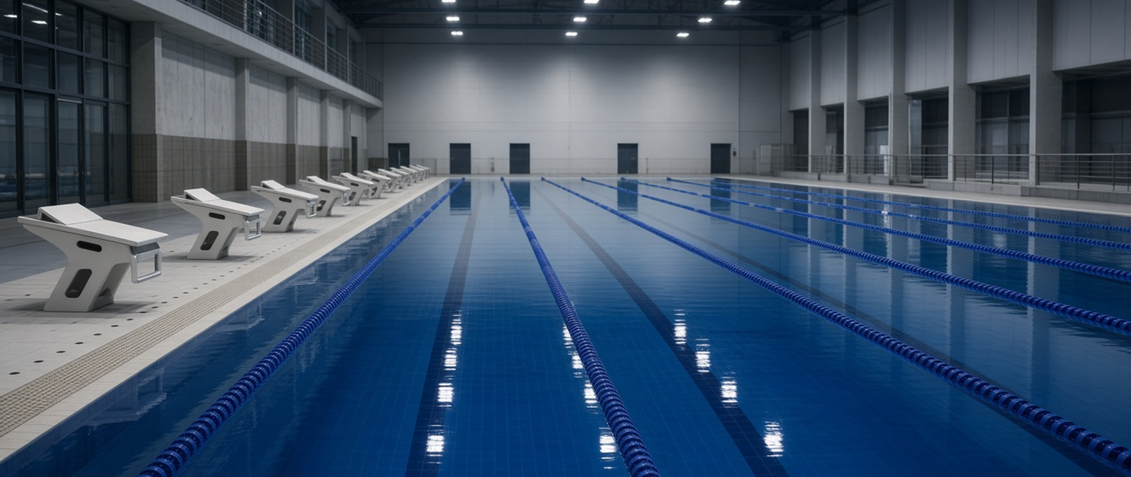 Ilustração sobre piscina e raia de natação